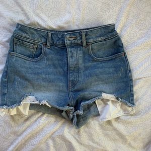 Distressed high waisted shorts